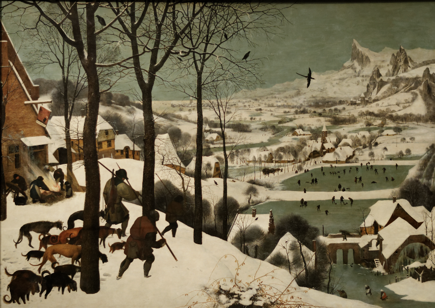 Les chasseurs dans la neige, de Bruegel, 1565.