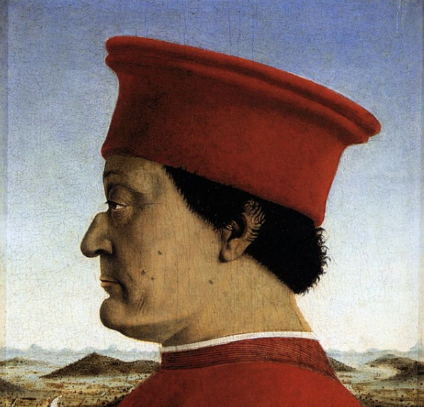 Federico da Montefeltro de Piero della Francesca, 1465-66 (détail).