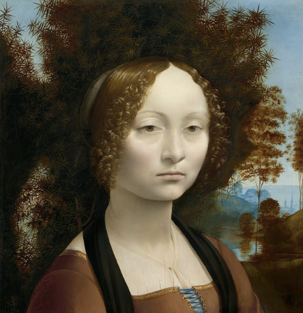 Ginevra de’ Benci de Léonard de Vinci, 1474.